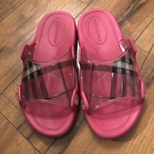 Burberry Nova Check plaid sandals slides